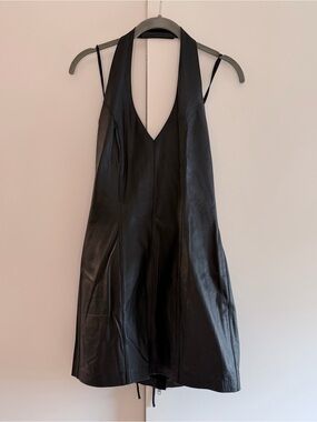 Allure Black Leather Garment Label